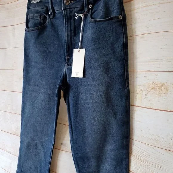 Good American Good Legs Crop Cotton/Elastane Stretchy Skinny Jeans Size 6/28